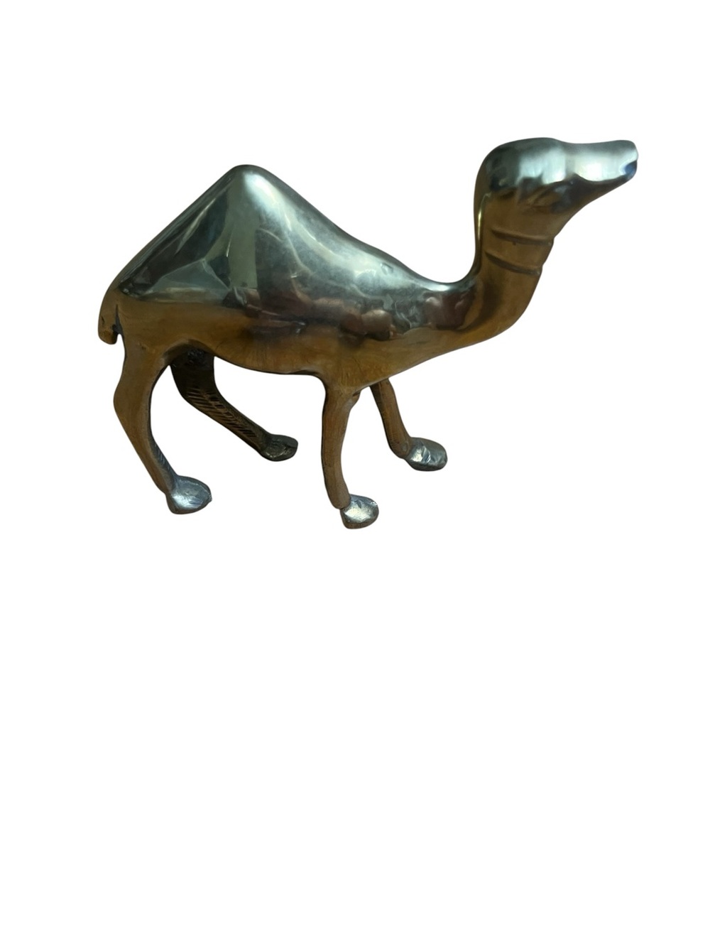 Polished Brass Camel Sculpture - Decorative Home Accent